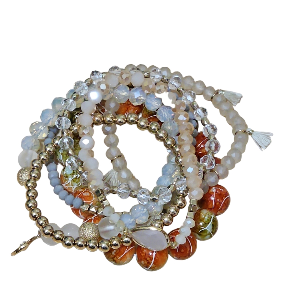 Stackable 7 Piece Charm Energy Bracelets - image 1
